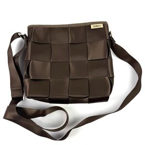Comely Seatbelt‎ Crossbody Bag Brown Handbag Woven Chic Minimalist Used Once